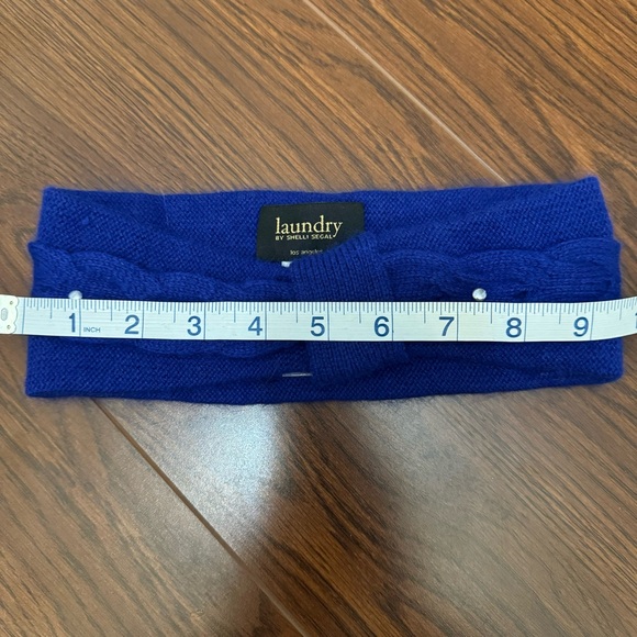 Laundry Shelli Segal Set Wool Gloves and Headband Ear Warmer Royal Blue Metallic - Picture 12 of 14